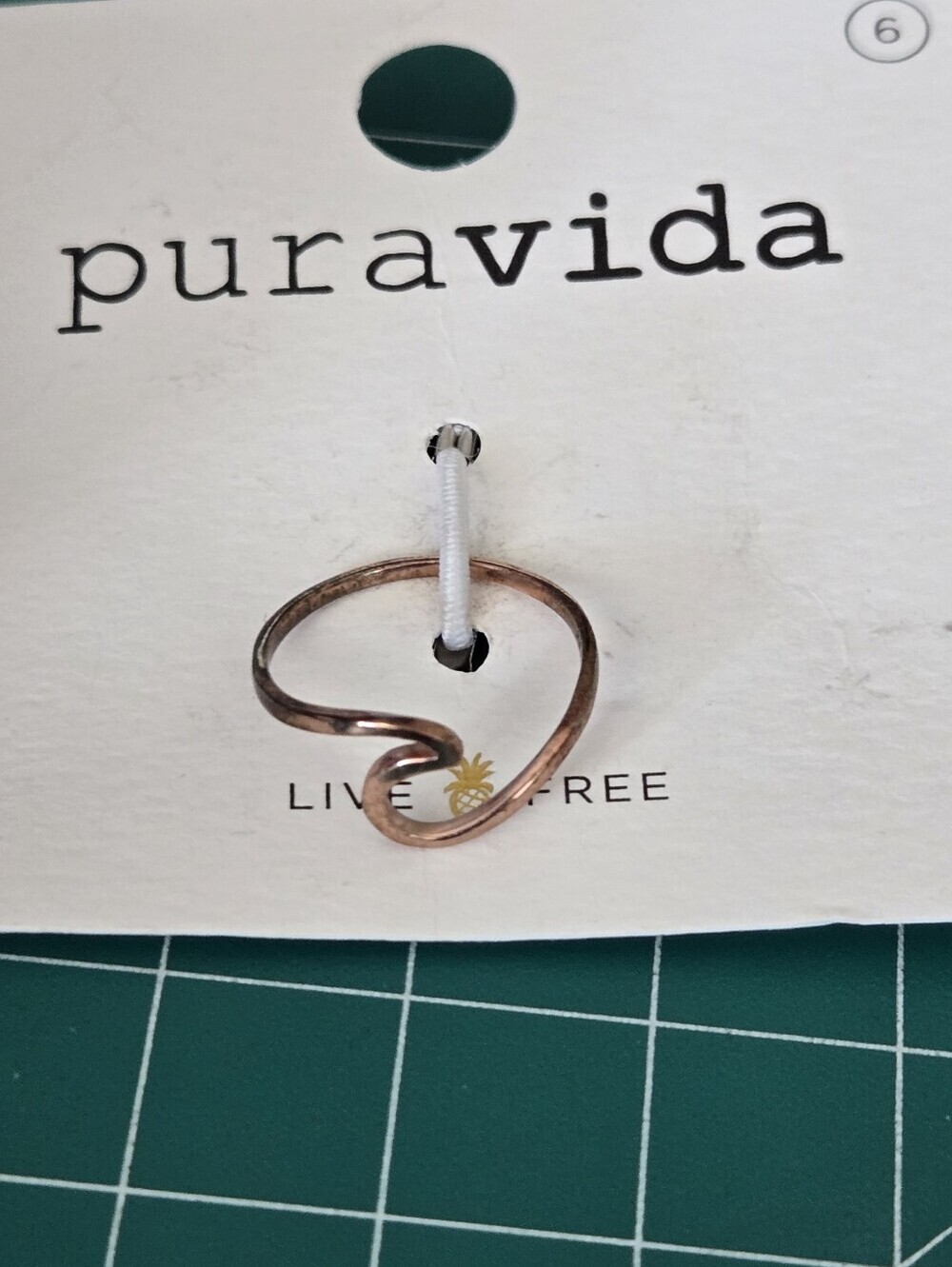 Pura Vida Rose Gold 925 Sterling Ring - Minimal Wave Band